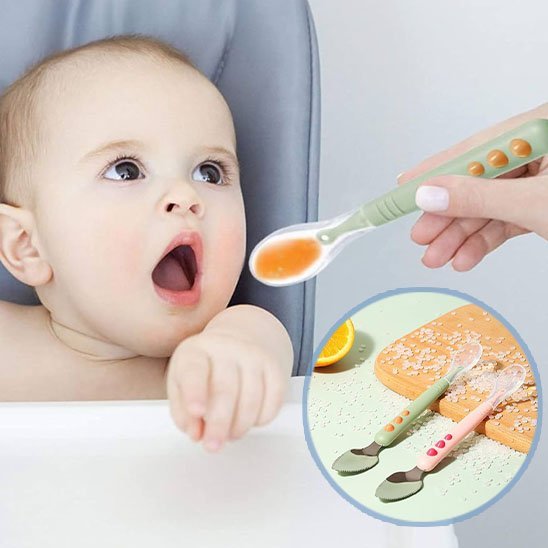 Cuillère pour bebe | Douceur Silicone - Mon paradis bébé