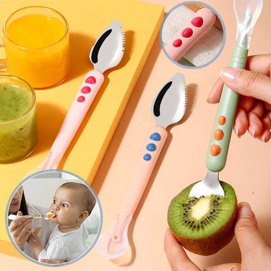 Cuillère pour bebe | Douceur Silicone - Mon paradis bébé